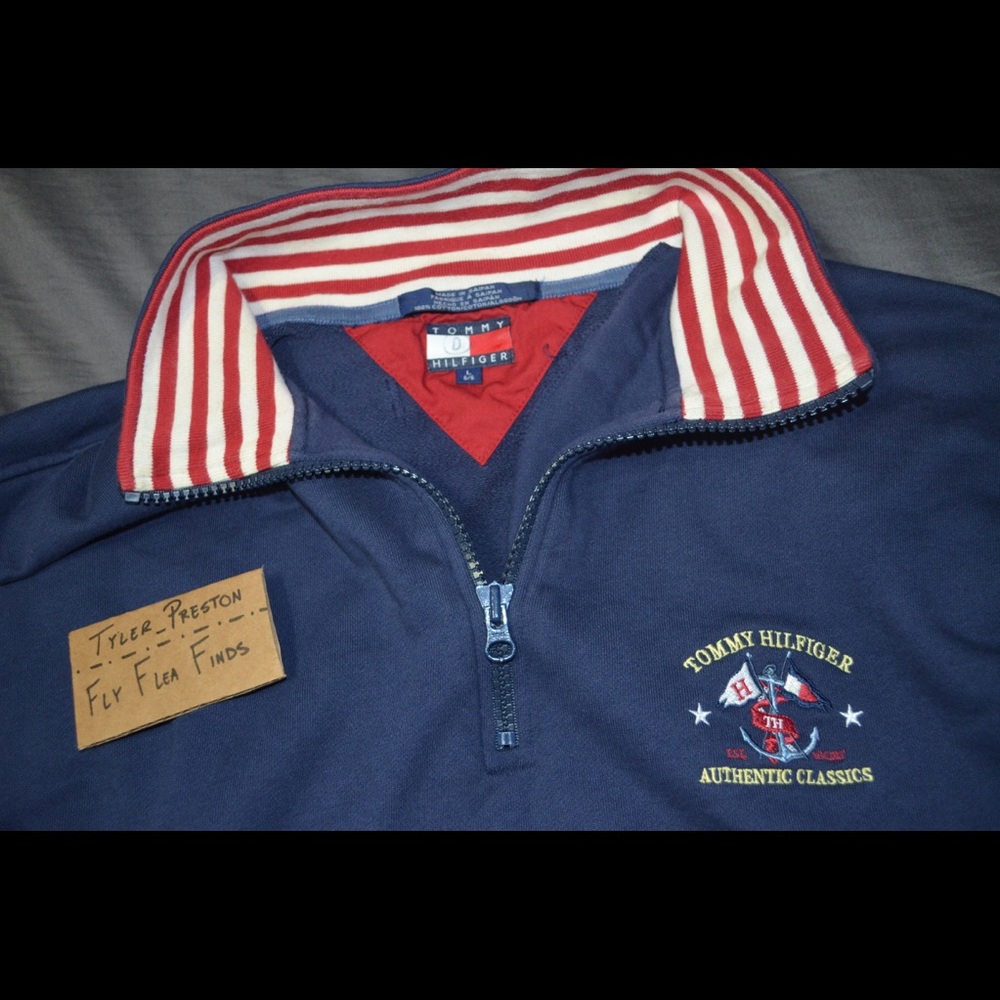 Vintage 90s Tommy Hilfiger L 1/4 Zip Sweater